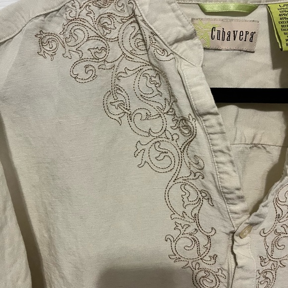 Cubavera beige blouse in large - Picture 3 of 5